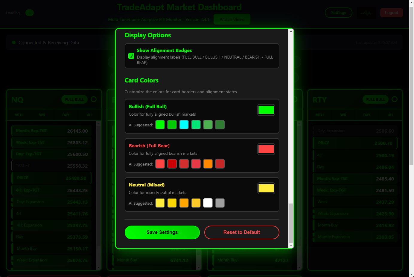 Color Customization Settings